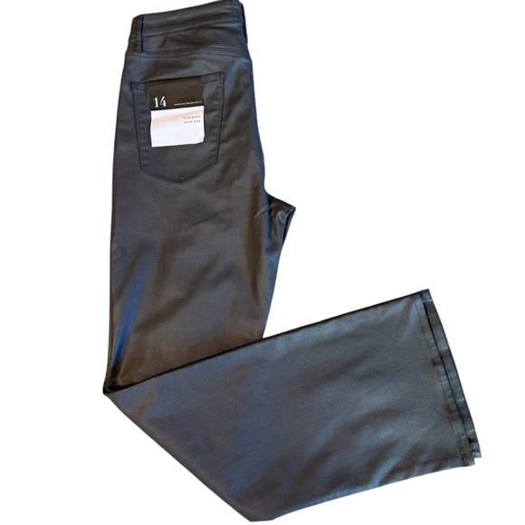 WHBM High-Rise Coated Slim Boot Jeans size 14 R NWT - Picture 8 of 11